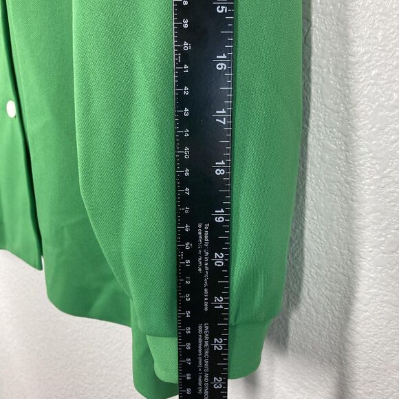 Vintage Wilroy Traveller Shirt Womens 18 Green Mandarin Collar Tunic USA 70s - Picture 9 of 16